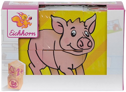 Eichhorn puzzle blocs en bois animaux - jouet éducatif 6 pièces