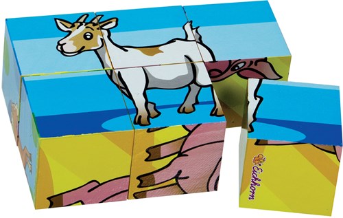Eichhorn puzzle blocs en bois animaux - jouet éducatif 6 pièces-3
