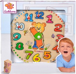 Eichhorn horloge d'apprentissage en bois jouet éducatif apprendre l'heure FSC