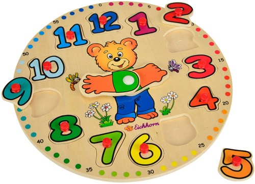 Eichhorn horloge d'apprentissage en bois jouet éducatif apprendre l'heure FSC-2