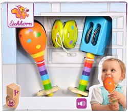 Eichhorn instruments de musique en bois set maracas jouet coloré enfants