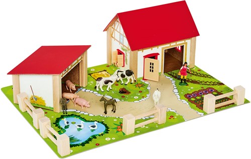Eichhorn ferme en bois set de jeu - jouet ferme avec animaux-3
