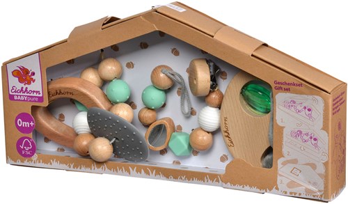Eichhorn coffret cadeau jouets bébé bois FSC hêtre 3 pièces