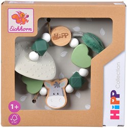 Eichhorn anneau de dentition bois bébé sensoriel FSC silicone vert