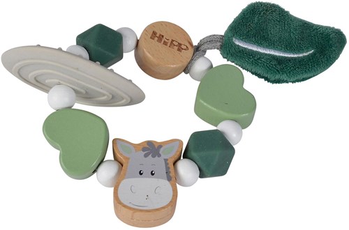 Eichhorn anneau de dentition bois bébé sensoriel FSC silicone vert-2