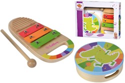 Eichhorn set de musique en bois tambour et xylophone - jouet musical coloré