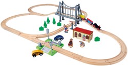 Eichhorn circuit train bois pont set de jeu FSC bois 55 pièces