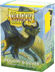Asmodee protège-cartes Dragon Shield Matte Dual Jaune & Argent 100 pièces