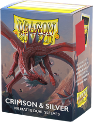 Asmodee protège-cartes Dragon Shield Matte Dual Crimson & Silver 100 pièces protection cartes