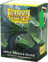 Asmodee protège-cartes Dragon Shield Matte Dual Apple Green & Silver 100 pièces