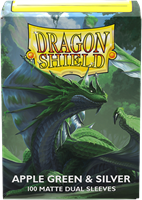 Asmodee protège-cartes Dragon Shield Matte Dual Apple Green & Silver 100 pièces-2