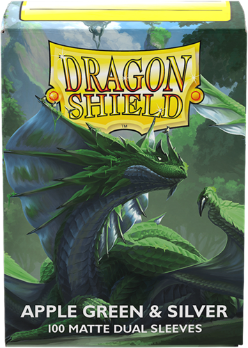 Asmodee protège-cartes Dragon Shield Matte Dual Apple Green & Silver 100 pièces-2
