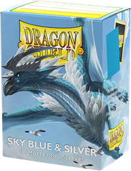 Asmodee protège-cartes protection Matte Dual Sky Blue & Silver 100 pièces