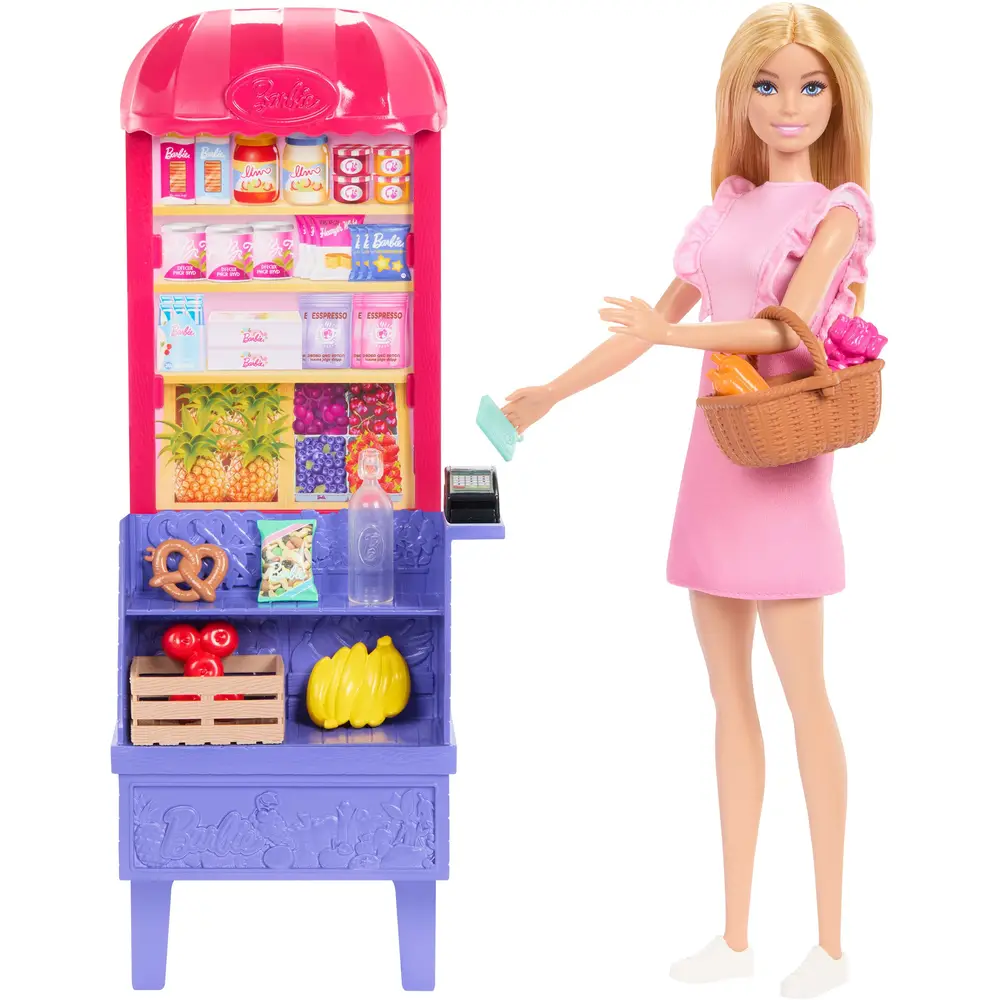 Mattel Barbie Malibu set de jeu shopping avec accessoires et poupée