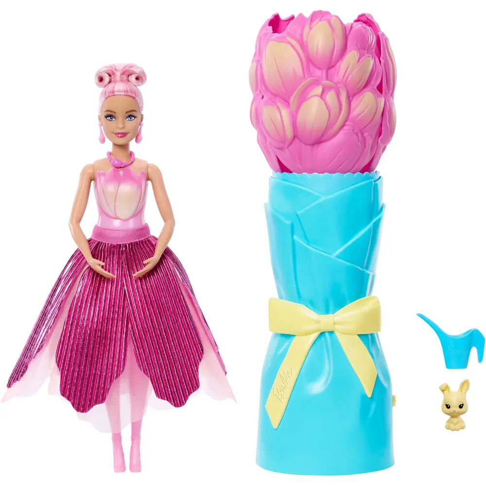 Mattel poupée Barbie Flower Reveal tulipe rose - poupée surprise jouet