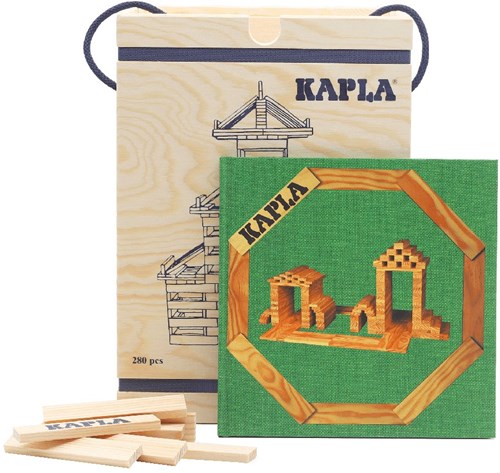 Kapla Kapla - 280 CHEST : 280 natural planks + 1 green book-2