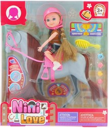 KiddyGo coffret poupée avec grand cheval - jouet poupée mannequin