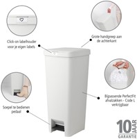 Brabantia poubelle à pédale StepUp 40L Light Grey durable-2