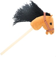 KiddyGo cheval bâton en peluche jouet avec longue crinière 70 cm cheval