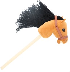 KiddyGo cheval bâton en peluche jouet avec longue crinière 70 cm cheval