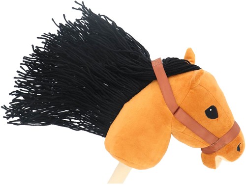 KiddyGo cheval bâton en peluche jouet avec longue crinière 70 cm cheval-2