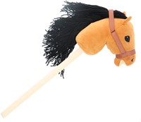 KiddyGo cheval bâton en peluche jouet avec longue crinière 70 cm cheval-3