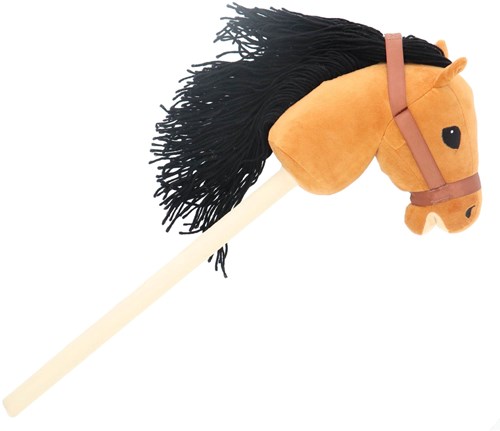 KiddyGo cheval bâton en peluche jouet avec longue crinière 70 cm cheval-3