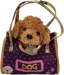 Pluchiez chien en peluche jouet câlin avec sac de transport - jouet mignon