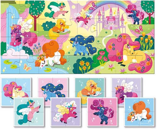 Ludattica puzzle bébé licorne - jouet éducatif carton 32 pièces-3