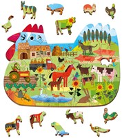 Puzzle en bois LUDATTICA - Ferme-2