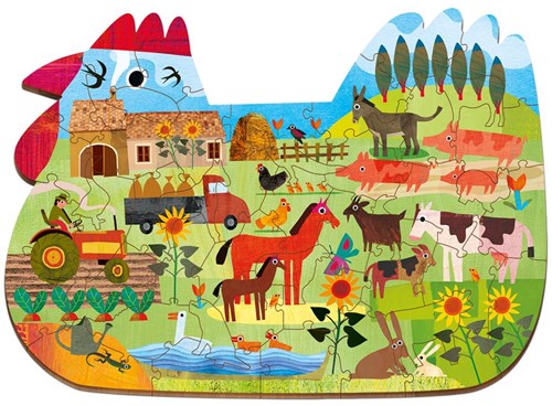 Puzzle en bois LUDATTICA - Ferme-3