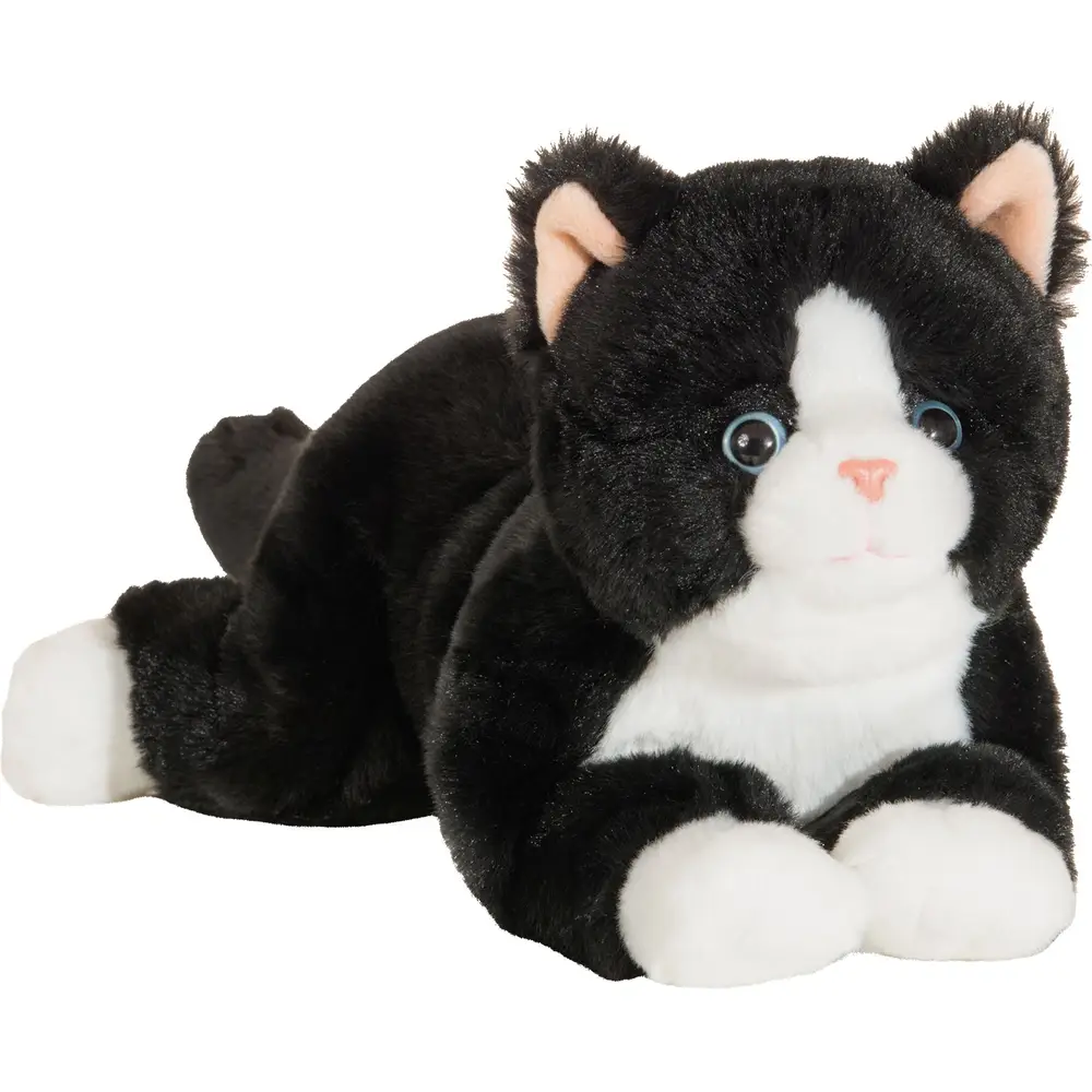 Hermann Teddy peluche chat noir blanc 30 cm qualité premium