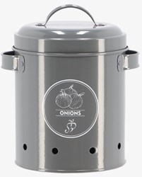 Esschert Design boîte de rangement oignons anthracite - pot à oignons métal cuisine