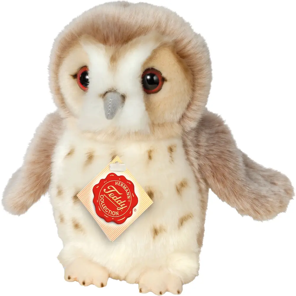 Hermann Teddy peluche chouette beige 20 cm - doudou doux