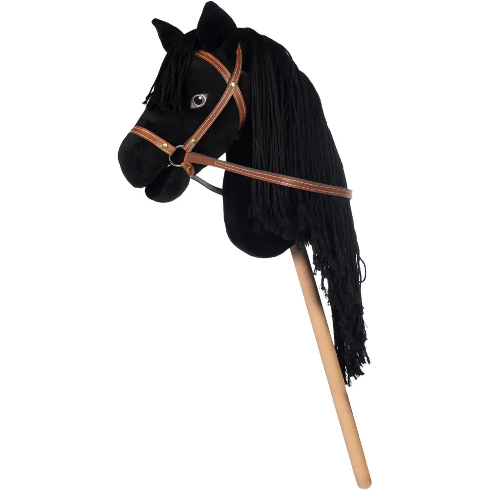 Vedes cheval jouet Hobby Horse noir avec bride amovible
