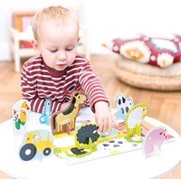 Banana Panda puzzle Ferme avec 11 figurines de jeu - 2+ - 20 pièces-2