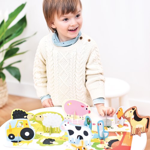 Banana Panda puzzle Ferme avec 11 figurines de jeu - 2+ - 20 pièces-3