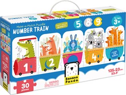 Banana Panda Faites le puzzle correspondant au train de chiffres 3+