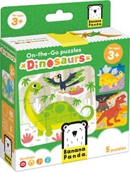 Banana Panda Puzzle On-the-Go dinosaures 3+ - CINQ puzzles de 9 pièces - Jouets de puzzle amusants dinosaures