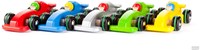 Bajo voiture de course Formule 1 en bois rouge jouet durable-3