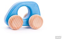 Bajo voiture mini en bois - jouet voiture bleu clair durable