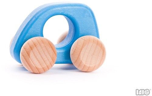 Bajo voiture mini en bois - jouet voiture bleu clair durable