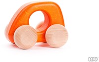 Bajo voiture mini en bois - jouet orange pour enfants