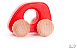 Bajo voiture mini en bois - jouet voiture rouge, bois durable