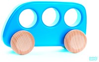 Bajo bus en bois jouet, bleu clair - véhicule en bois durable
