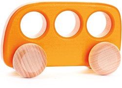Bajo bus en bois - jouet durable pour enfants, orange