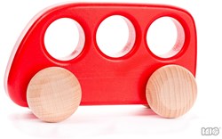 Bajo bus en bois rouge - jouet durable bus pour enfants