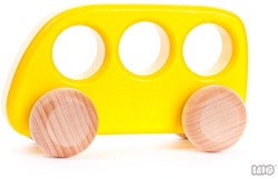 Bajo bus en bois jaune - jouet durable bus pour enfants