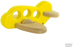 Bajo avion en bois jaune - jouet avion durable