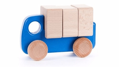 Bajo camion en bois avec blocs - jouet éducatif pour enfants